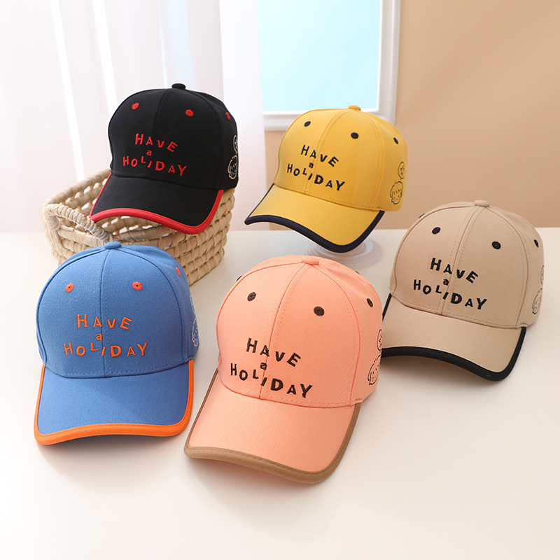 Simple Holiday Letter Baseball Cap Children's Spring New 4-10 Years Old Boys And Girls Sun Hats display picture 1