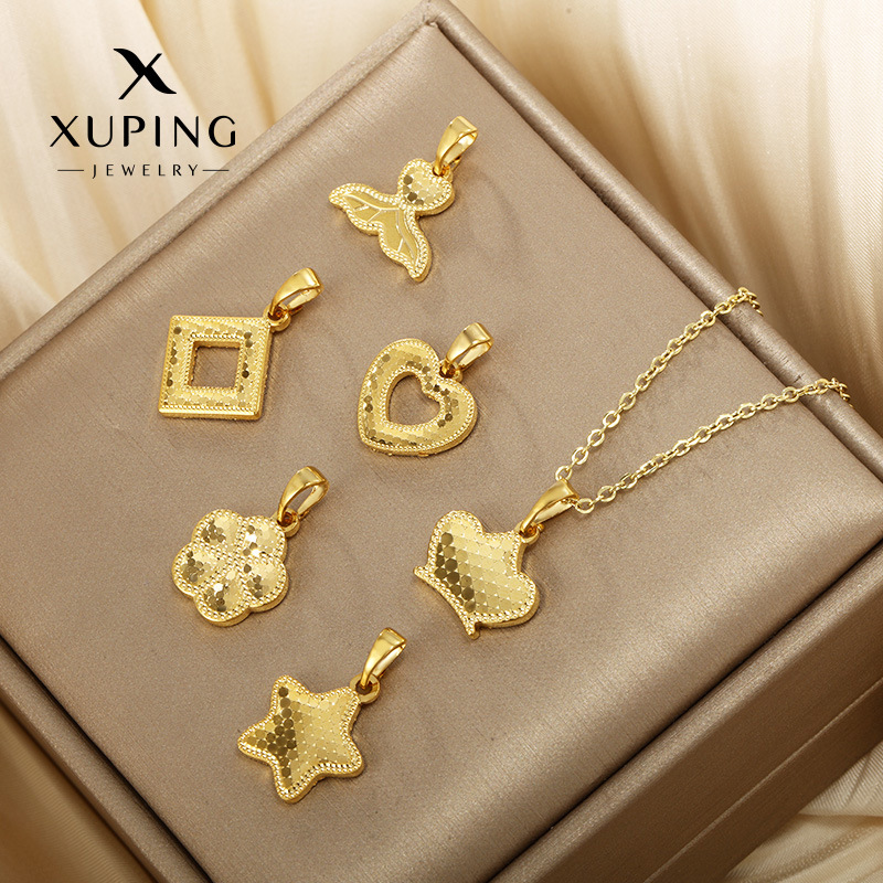 Xupe joyería nueva panal amor corona flor colgante cobre chapado en oro escala de peces superficie moda geométrica colgante creativo