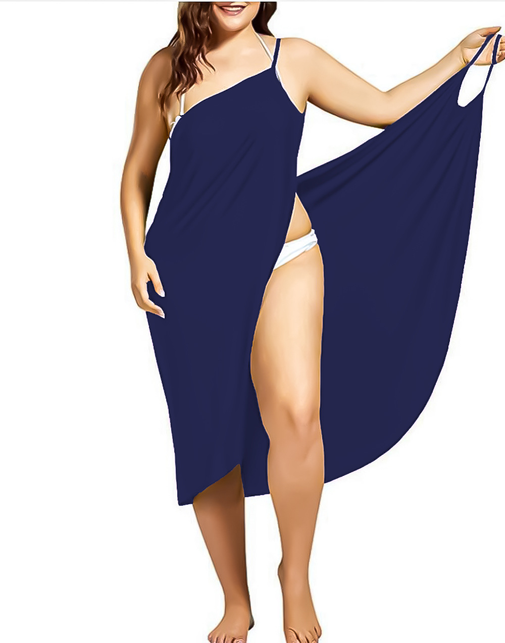 Beach Occasion Wholesale Women'S British Style Splicing Solid Color Beach Sleeveless Sundress