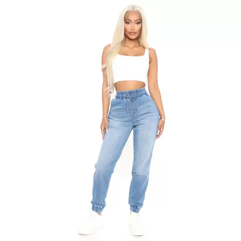 新塘牛仔新款长裤欧美小脚裤长款休闲气质显瘦tiktok牛仔裤女