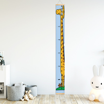 Cartoon Giraffe baby Height stickers children Room decorate measure height Hanging picture remove height