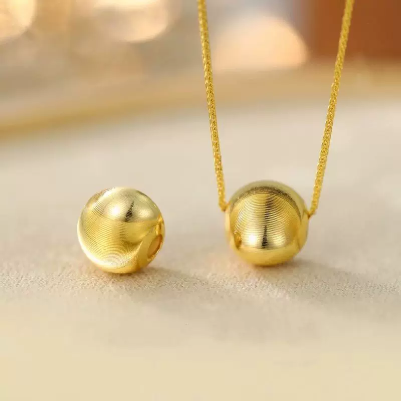 18k金项链猫眼珠吊坠au750彩金转运DIY手链配件简约气质水贝批发