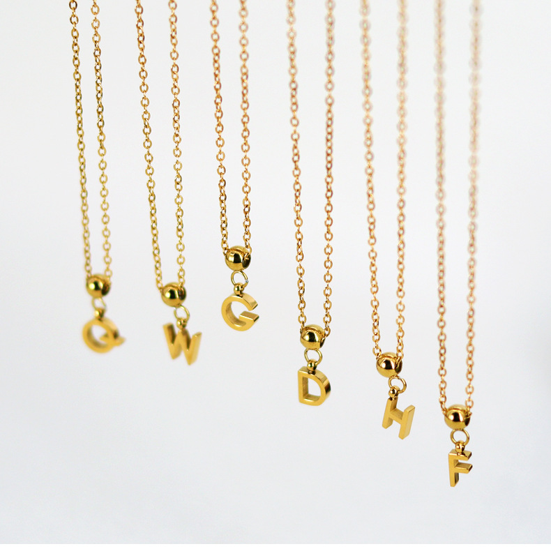 Pendant Necklace Classification Stainless Steel 18K Gold Plated Simple Style Plating Letter Pendant Necklace