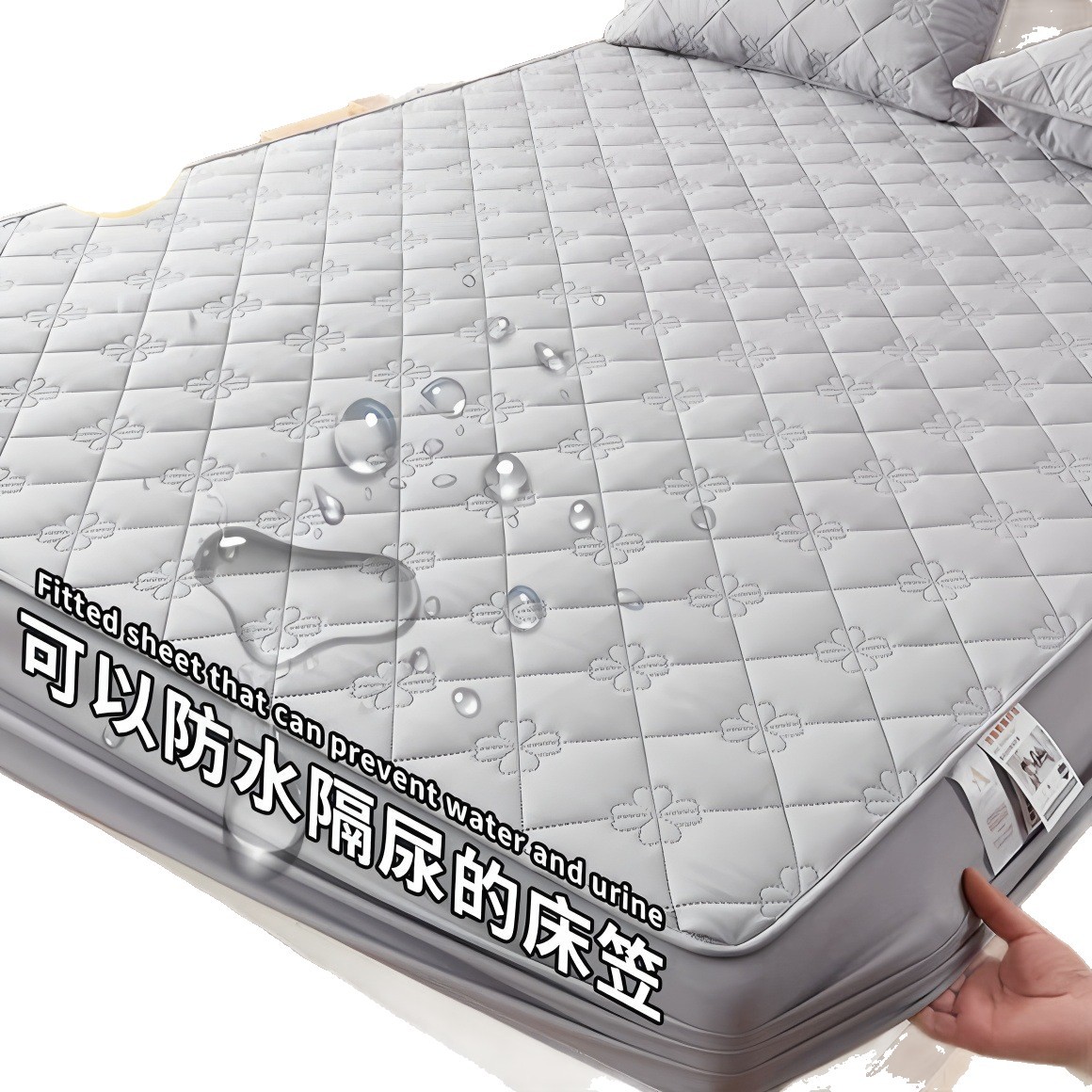 Madre e infante clase A cama antibacteriana Kasa verdadera algodón impermeable cubierta de cama diafragma cubierta de colchón cubierta de cama de algodón intercalada cubierta de cama de una sola pieza