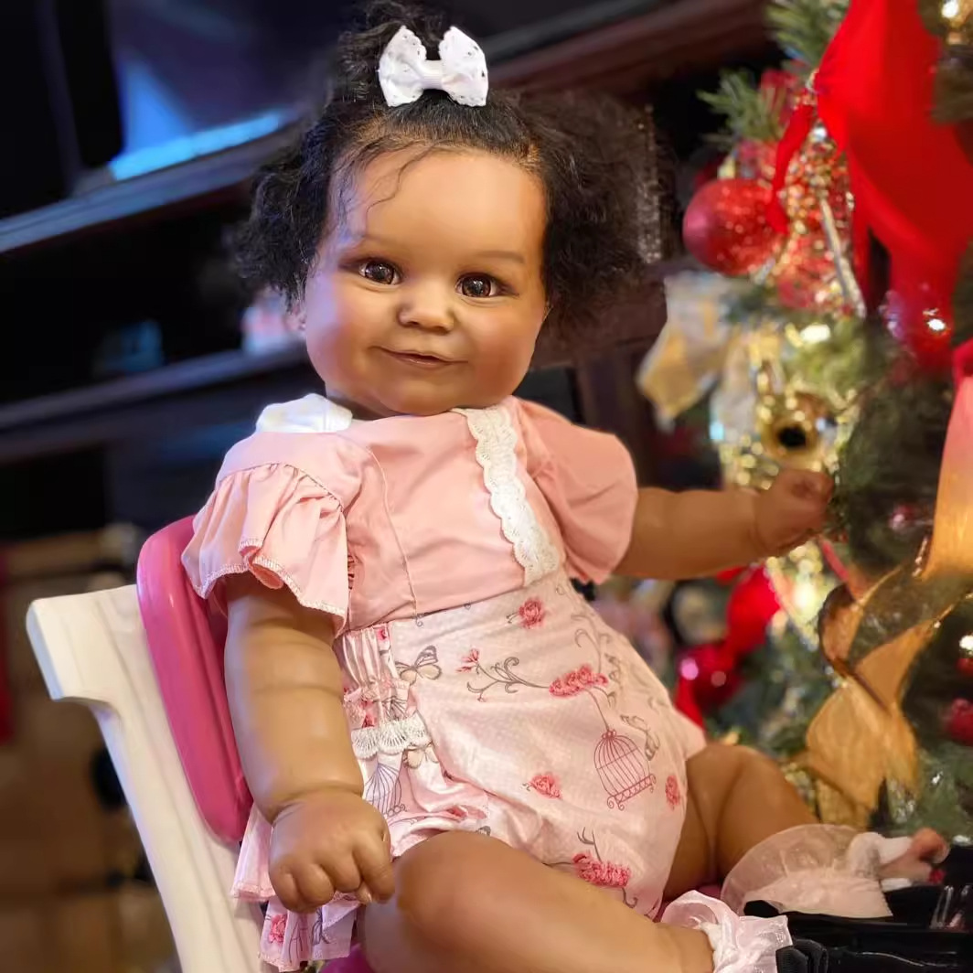 60cm muñeca de simulación Linda Maddie color de piel oscura pelo implantado suministro de comercio electrónico transfronterizo