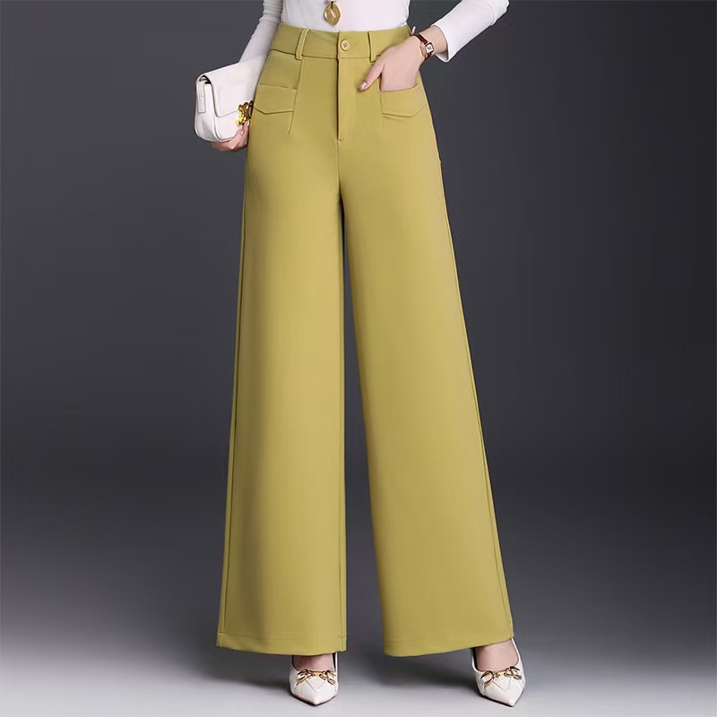 Spring and Autumn Fashion Wide-Leg Pants for Women 2025 New High-Waisted Straight Loose Drape Floor-Length Casual Pants