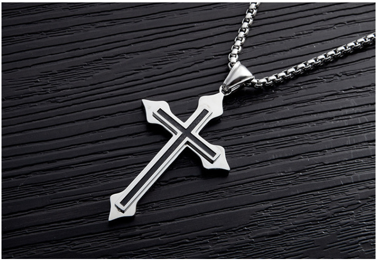 Collier pendentif ancre pour homme en acier inoxydable_voghion.com