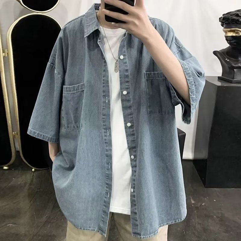 retro thin denim skirt