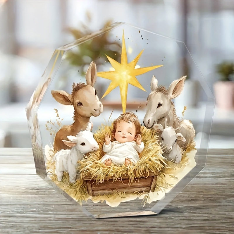 2D平面亚克力星星图案节日礼物圣诞节复活节感恩节新年家居装饰