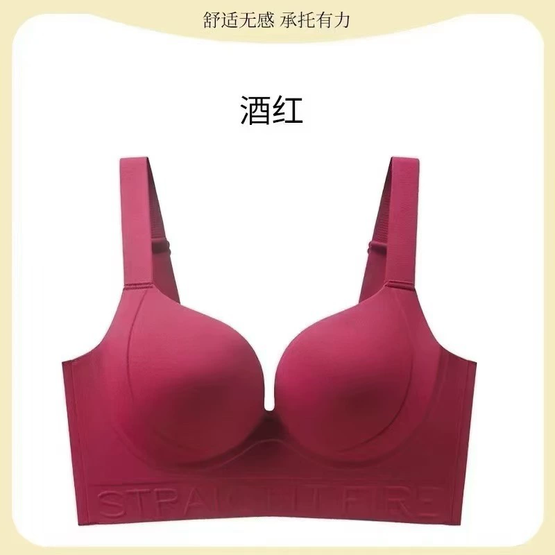 Push-Up Bra, Plus Size Support, Seamless Molded Cups, Sizes 34–44 (ABCD), Multi-Color
