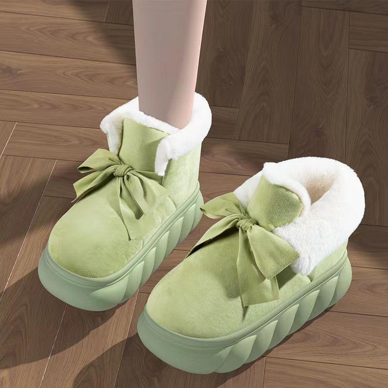 Winter Cotton Slippers for Women with Thick Soles, Indoor Warm and Fashionable Couple's Home Autumn and Winter Men's Snow Boots