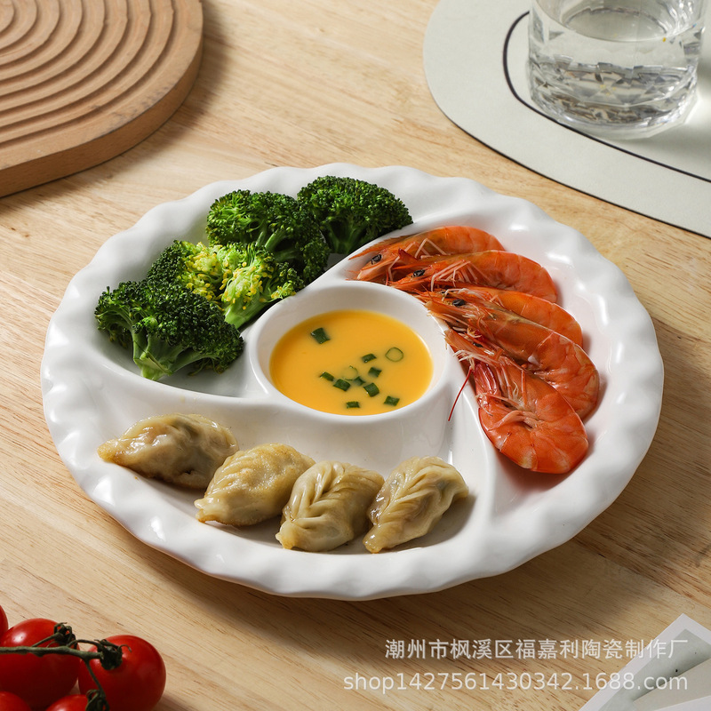 Japanese Ceramic Windmill Steaming Tray Baby Food Steaming Pot Frying Pan Steaming Bowl Drawer Food-Grade Round Steaming Bowl Steaming Dish Plate