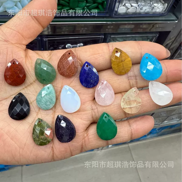 Natural Crystal Stone Pendant 13-18 Amethyst Red Stripe Tiger Stone Lapis Lazuli DIY Aventurine Natural Amethyst