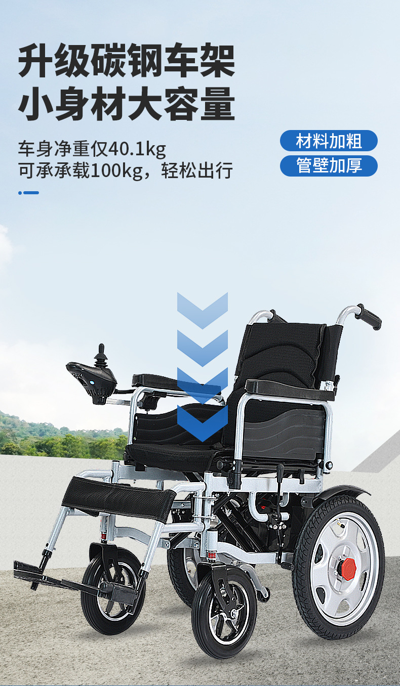 Cross-Border Customized Electric Wheelchair for the Elderly, Intelligent Automatic Folding Electric Wheelchair for Disabled People