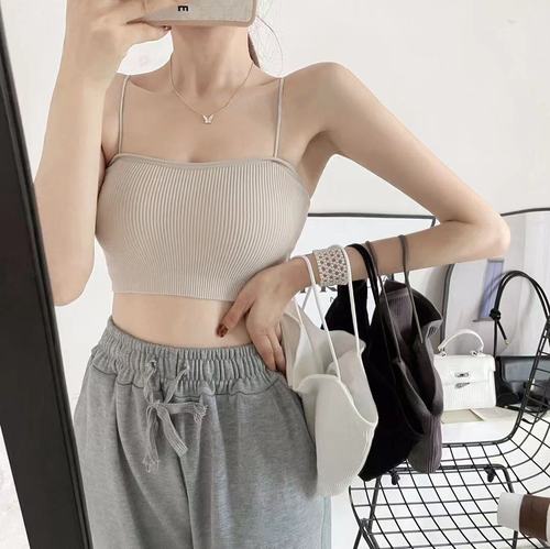 Cross-border Korean version of one-line bandeau straps beautiful back wrap breast female students anti-exposure bottoming vest development period underwear
