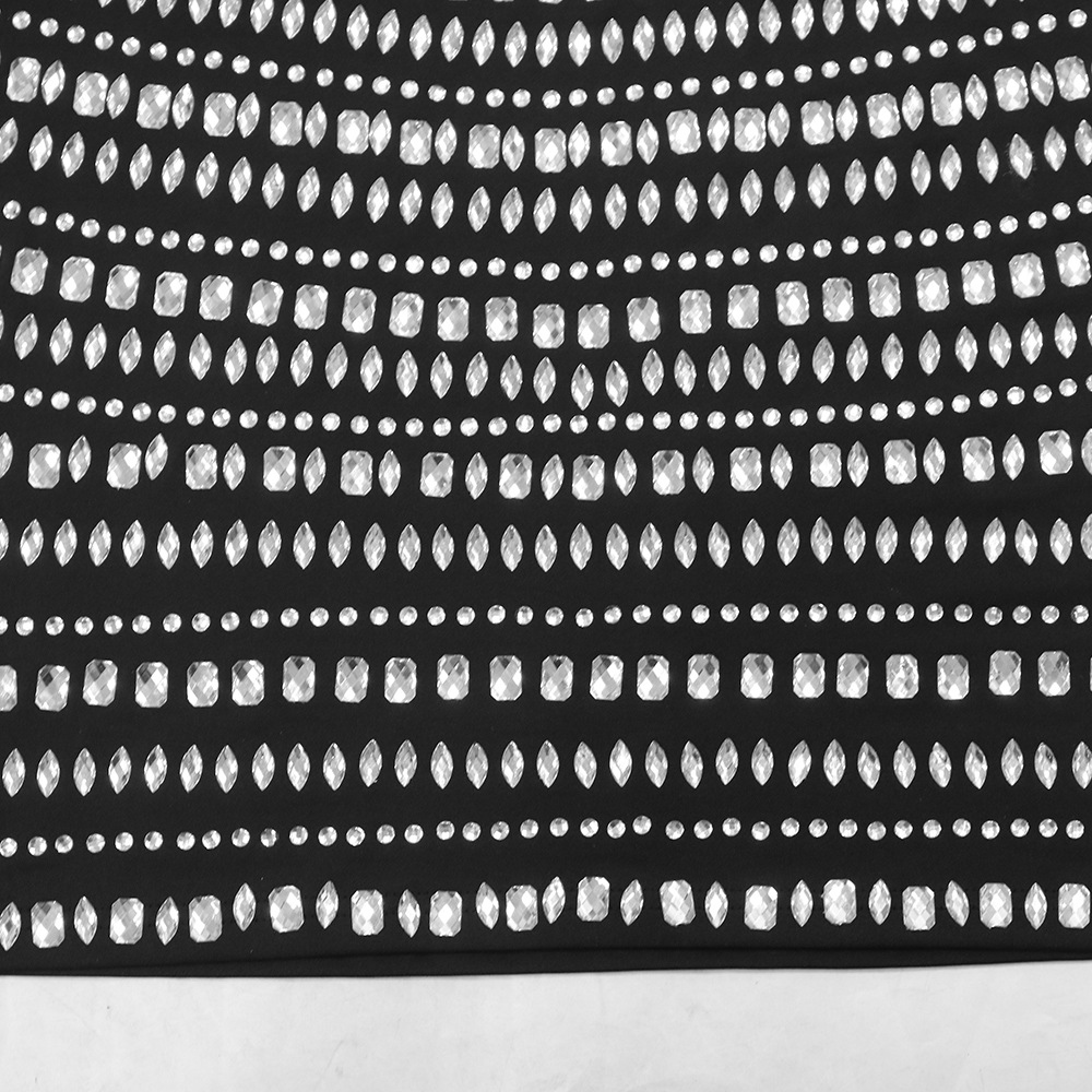 Women Clothing Sexy Sling Hip Backless Rhinestone Short Dress