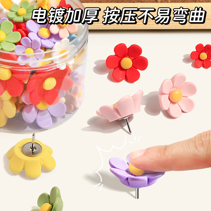 Flores de color clavos de fieltro clavos de pared creativos lindos clavos de cabeza clavos de fieltro clavos de corcho con tablero