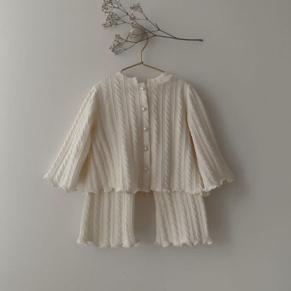 2023INS东欧春秋女童粗麻绳针织时尚外套+裤子气质儿童二件套现货