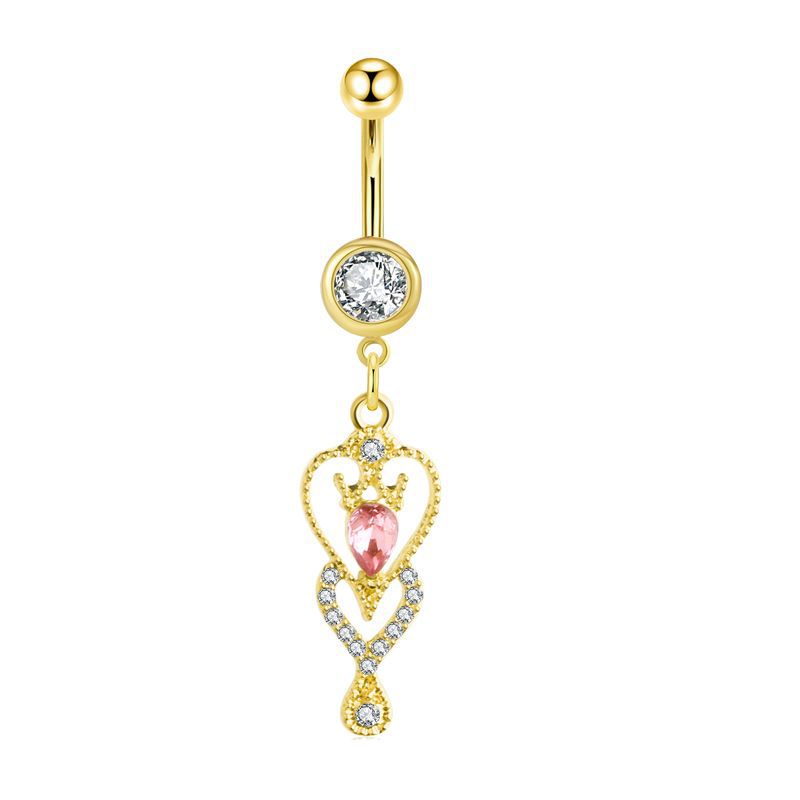 Gold Star Navel Ring 316L Surgical Steel Belly Button Piercing Jewelry Dangle CZ detail image 14