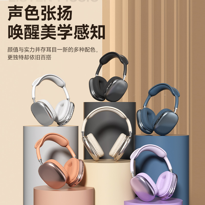 Cross-Border P9 Bluetooth Headset Head-Mounted 6.0 Over-Ear Music Headset Wireless Sports Ultra-Long Battery Life Card Universal