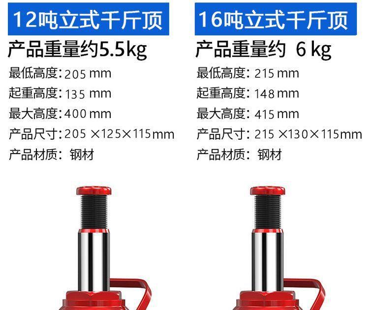 Vertical hydraulic jack 2T5 tons 8 tons oil pressure 10 tons 20 tons 32T hand-cranking car off-road bread Jack