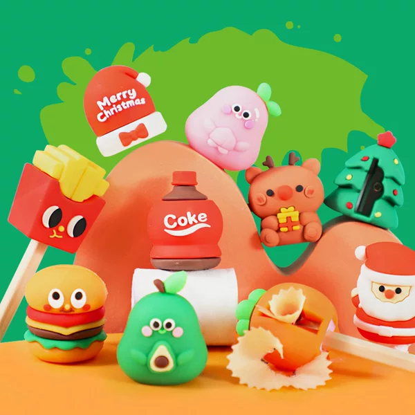 Creative pencil sharpener cartoon cute pencil sharpener children's gift silicone mini pencil sharpener manual soft glue pencil sharpener