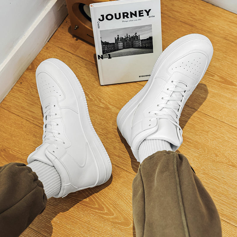 Automne et hiver haut de gamme version coréenne tendance sport 2024 nouvelle planche hommes décontracté polyvalent blanc chaussures hommes_voghion.com