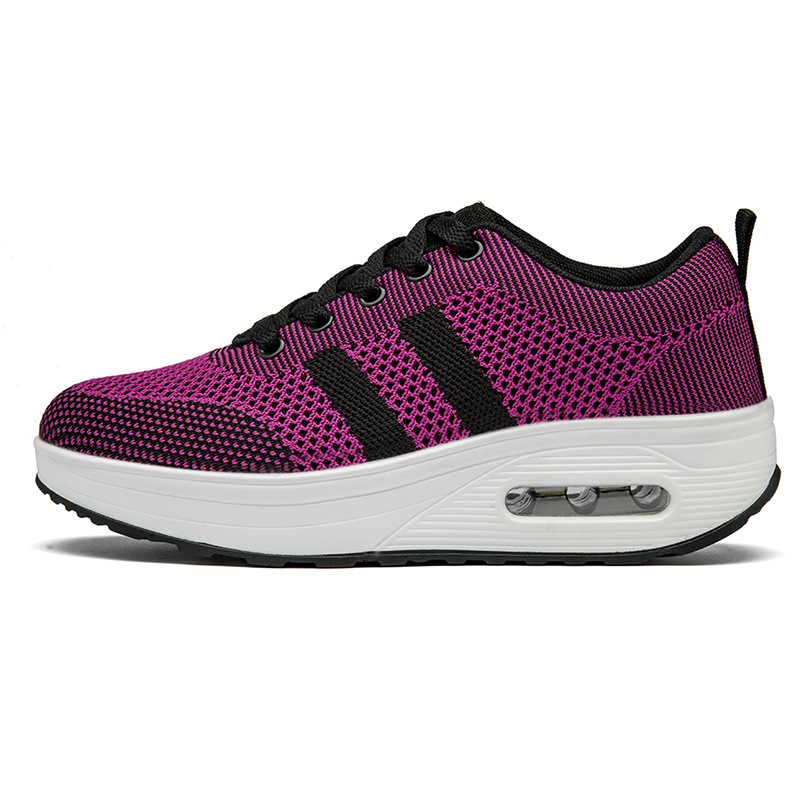 2026 primavera y otoño nuevos zapatos deportivos casuales de malla transpirables coreanos zapatos de rotación de suela gruesa zapatos de mujer zapatos de cojín de aire