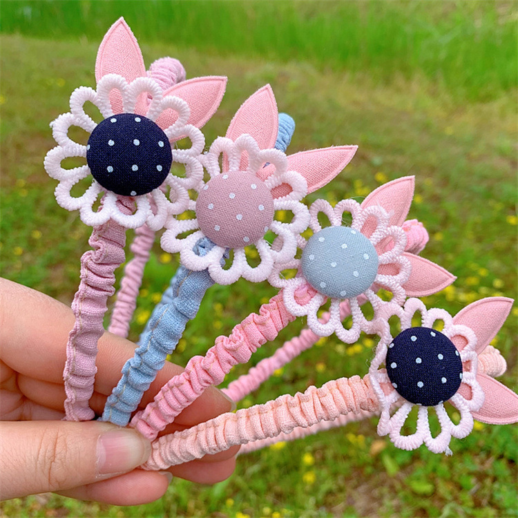 126g Weight Hair Band Hair Accessories Type 1 Piece Quantity Casual, Street Occasion Cloth Material Flower Pattern All Seasons Season Girl'S Gender Pleated Design Cute Style Cute Girl'S Flower Cloth Pleated Hair Band 7