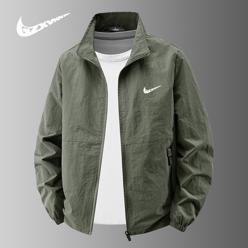 2025 New Spring and Autumn Men's Casual Jacket Workwear Outdoor Sports Versatile Stand Collar Large Size for Young and Middle-Aged Men