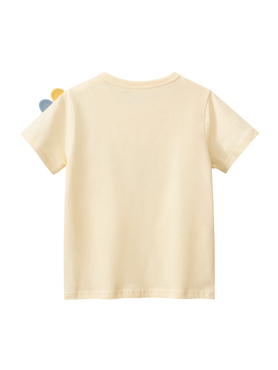 27kids ropa para niños coreanos verano nuevo estilo camiseta para niños tops para niños camiseta de manga corta con cuello redondo de dibujos animados para niños