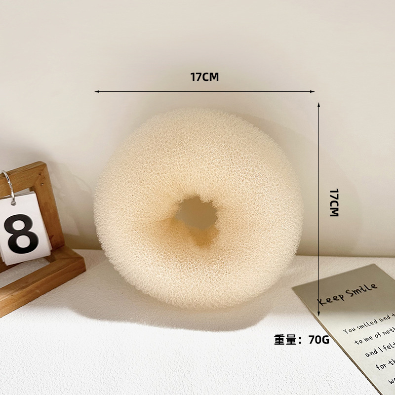 Platillo de rosquilla, mujer perezosa, lazo para el cabello con cabeza de bola esponjosa, artefacto para niños, tocado de capullo, accesorio para el cabello coreano