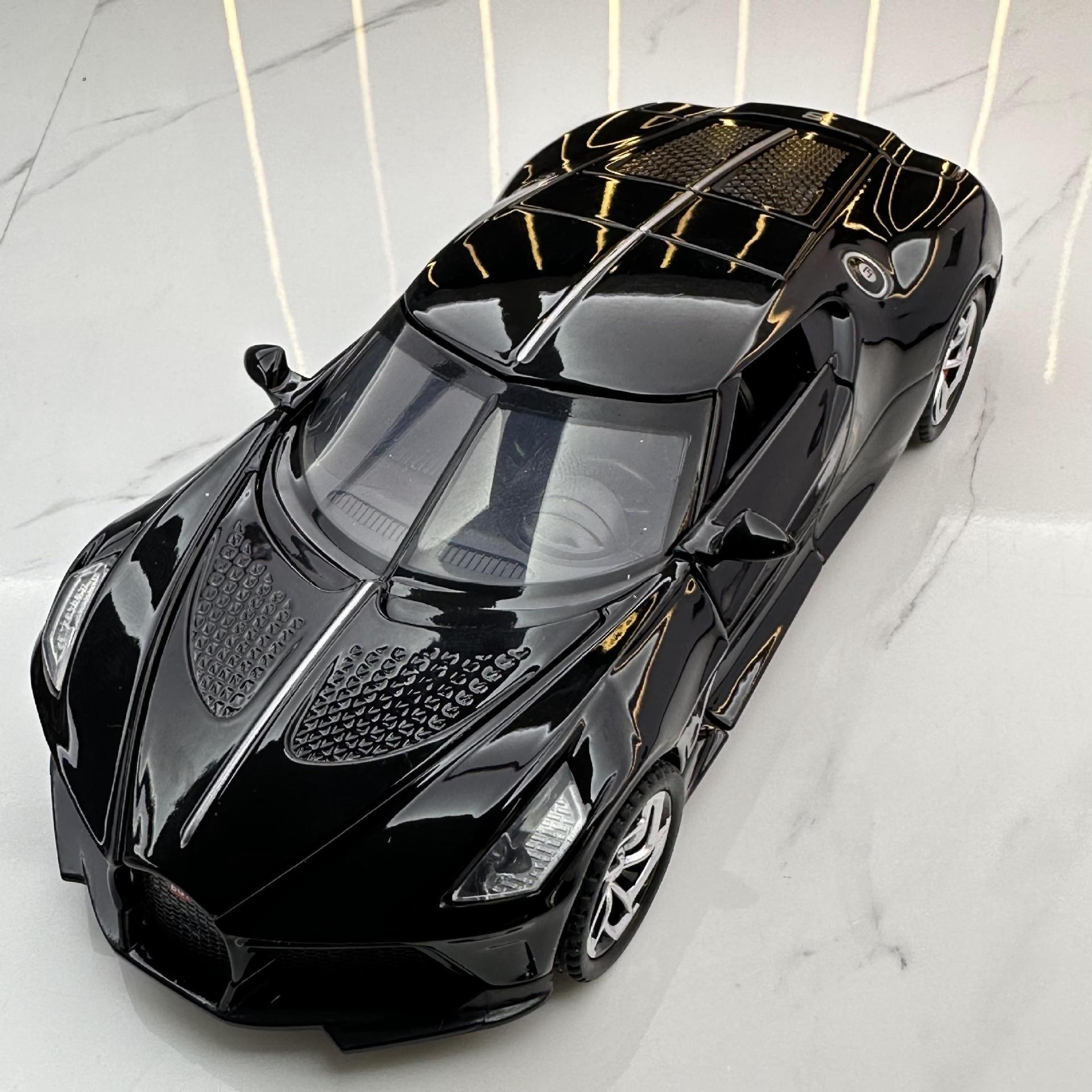 Nuevo modelo de coche de aleación Haodi 1:32 bujiadi pequeño dragón negro coche deportivo tire hacia atrás con sonido y luz niño coche de juguete Decoración