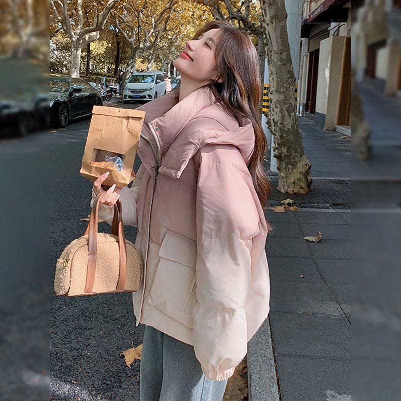Winter Design Gradient Color Hooded Cotton Jacket for Women 2025 New Versatile Trendy Loose Warm Cotton Coat Winter Design Gradient Color Hooded Cotton Jacket for Women 2025 New Versatile Trendy Loose Warm Cotton Coat