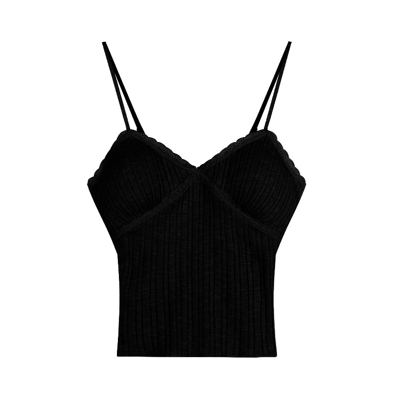 Lace Universal Tank Top with Cups, French Style, Women, One Size (fits 75–120 catties)