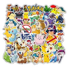 50pcs Cartoons Pikachu Stickers Anime Pokemon Stikers跨境专