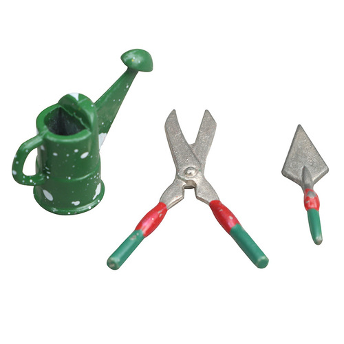 1:12 dollhouse dollhouse mini furniture garden scene green farm tool set kettle scissors shovel