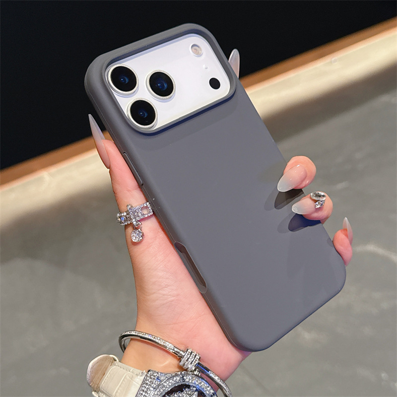 适用iPhone17PROMAX手机壳液态硅胶苹果17简约纯色带AI按键保护套|undefined