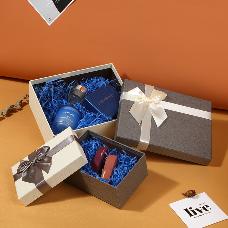 现货天地盖礼品盒韩版蝴蝶结礼物盒长方形精美创意送礼礼品包装盒