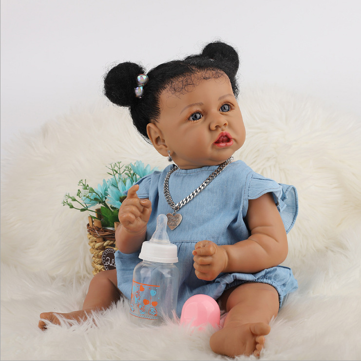 Cross-border fábrica directa de silicona renacer muñeca simulación bebé niño niña Vinilo Suave pegamento realista alta imitación muñeca