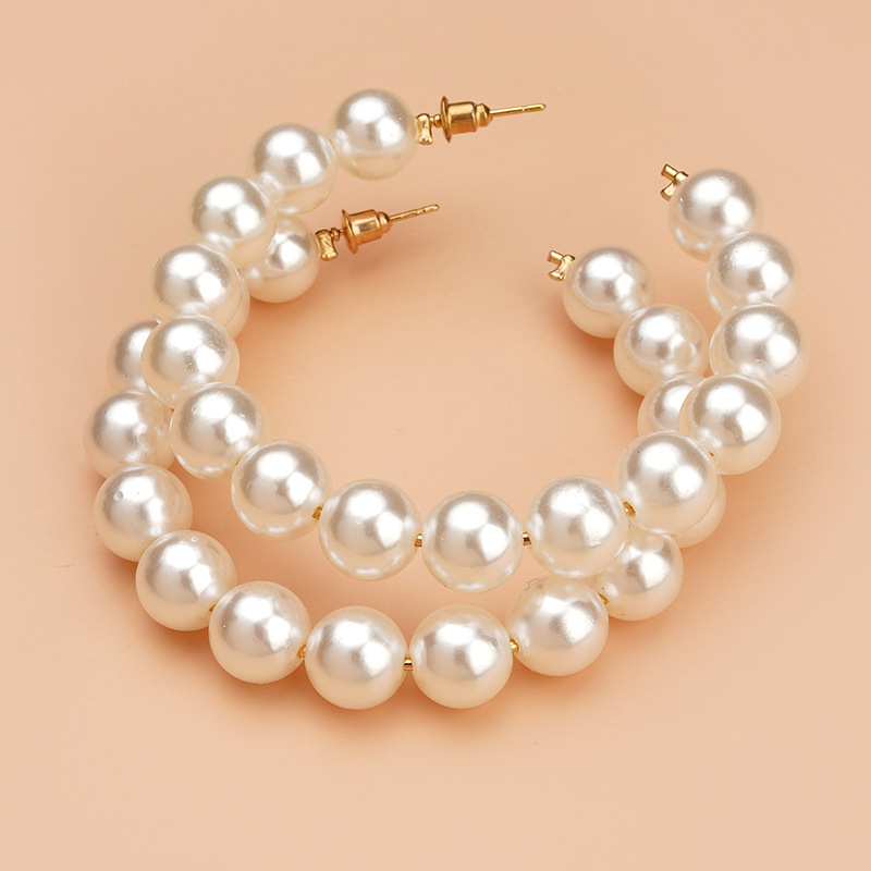 Pearl Inlay Material Earrings Classification 1 Pair Simple Style Classic Style Round Plating Copper Pearl Earrings
