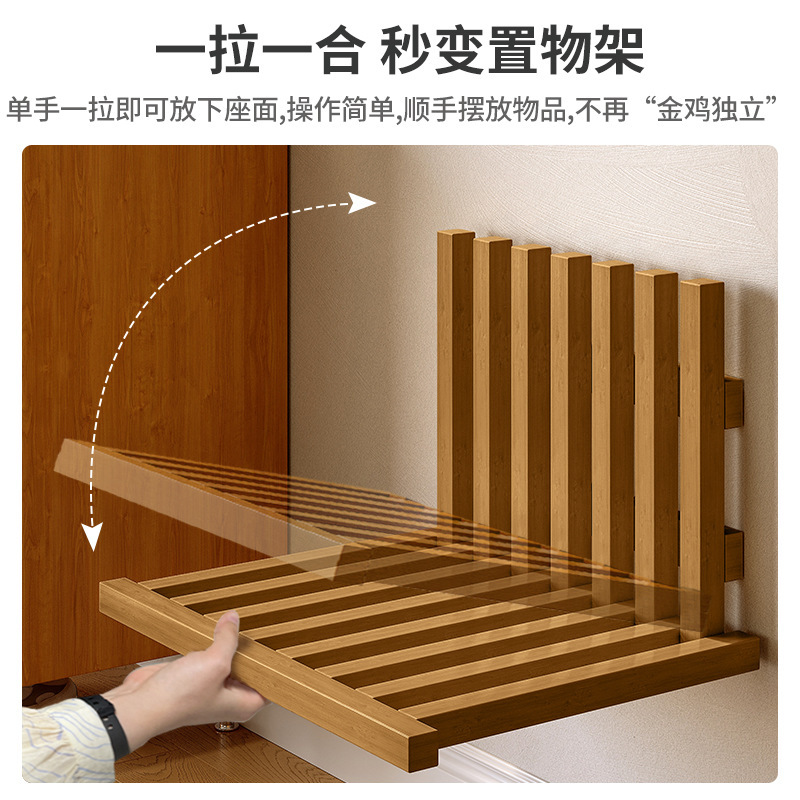 Tabernita de cabecera flotante creativa dormitorio plegable en la pared tabernita de cabecera de madera sólida