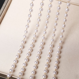 DIY jewelry accessories white pearl chain handmade beaded beads Hanfu tassel material in stock supply