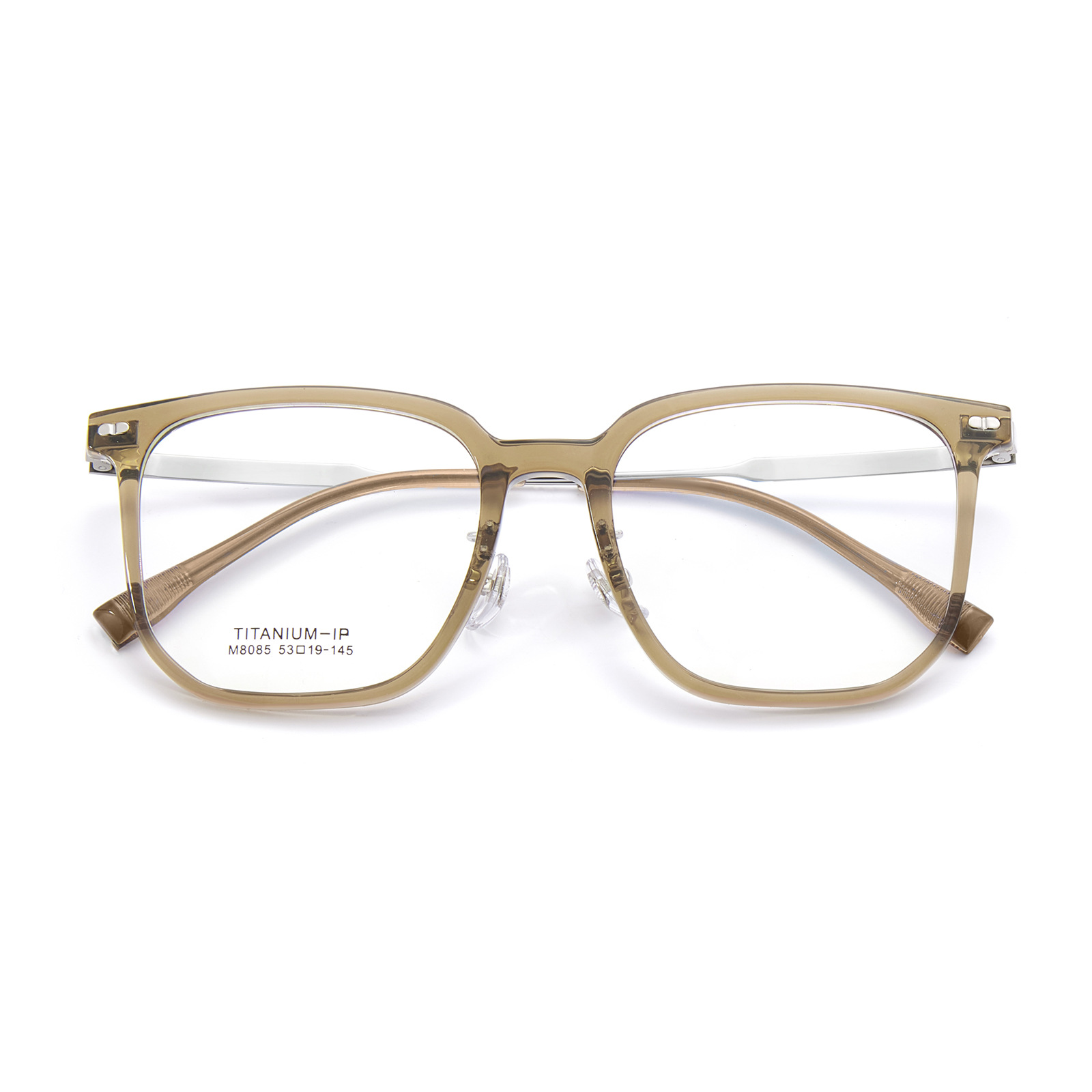 El experto en moda recomienda encarecidamente el elegante té frío liso TR gafas de titanio puro marco adelgazante sin gafas de clip facial Danyang lote