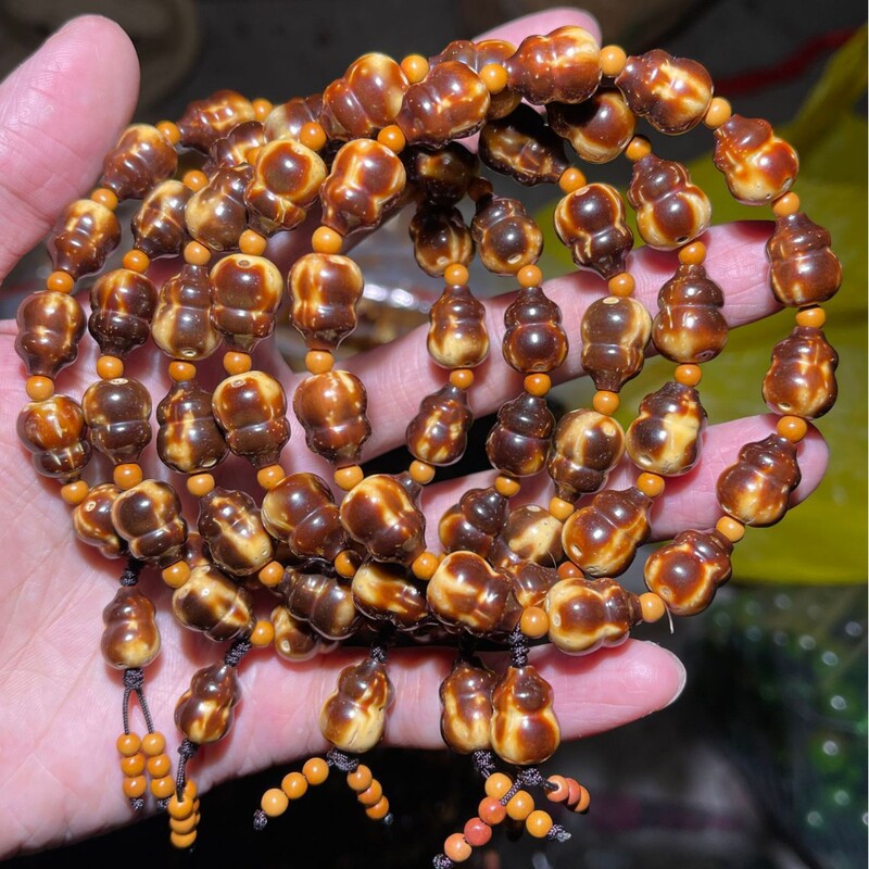 Red-Skinned Purple Gold Rat Flower-Skinned Gourd Single-Circle Bracelet, Exquisite Handheld Disc Toy Bracelet, DIY Unisex Wholesale