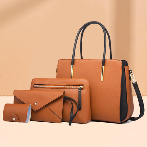 Bags for women 2024 new trendy women's bags fashionable color matching four-piece set of mother-in-law bags fresh crossbody shoulder bag handbag