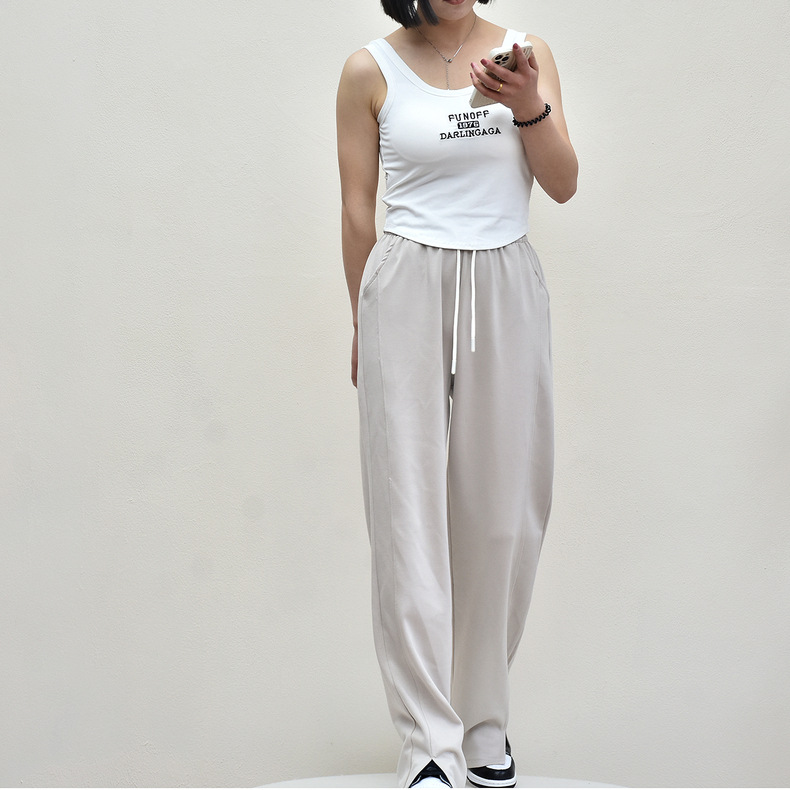 【 Cloud Split Pants 】2023 Summer new Women's wear air cotton split wide-leg long-leg plus-size casual pants pic 25