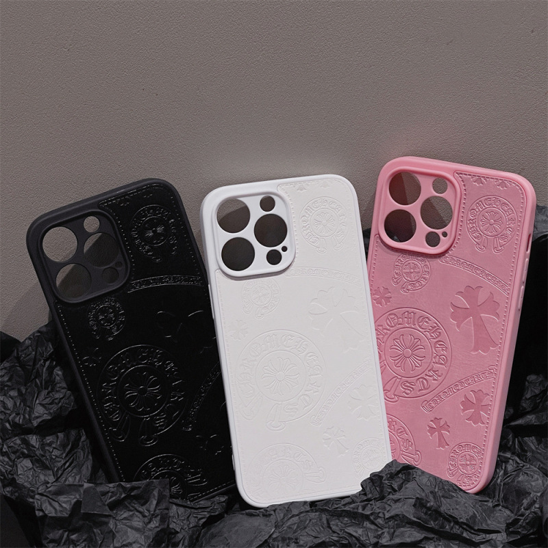 Fashionable Brand Leather Crow Heart Suitable for Iphonexs 13Pro Max Apple 12 All-Inclusive Anti-Fall Couple Mobile Phone Case