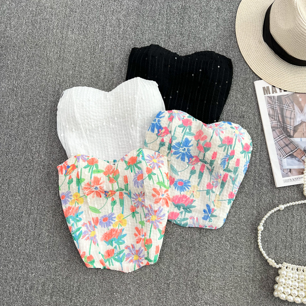 Retro summer sexy short tube top sleevless