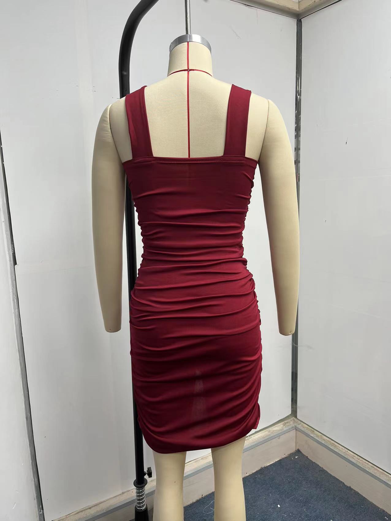 Women Clothing Sexy Dress Summer Sexy Cross Twist Strap Backless Pleated Hip Dress
